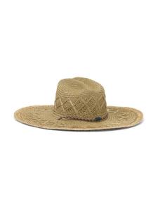 Prada соломенная шляпа с логотипом, нейтральный цвет