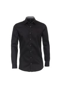 Мужская деловая рубашка однотонного кроя Venti, черный
