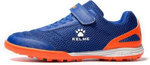 Футбольные бутсы KELME без шнурков для детей и подростков - футзал или футбольная обувь для игры на траве для мальчиков и девочек - футбольные бутсы на липучке для игры в помещении или на улице, синий