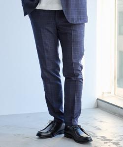 Брюки с клетчатым узором, центральным тиснением и тиснением.