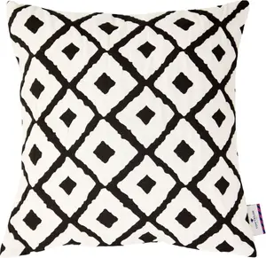 TOM TAILOR HOME декоративная подушка "Квадратики", чехол на подушку без наполнения, 1 шт 40х40 см, белый/черный