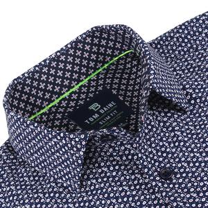 Tom Baine Slim Fit Performance Мужская рубашка с длинным рукавом, цвет navy dots