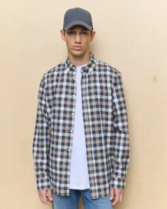 Мужская рубашка с длинным рукавом в клетку Easy Wear, антрацитовый