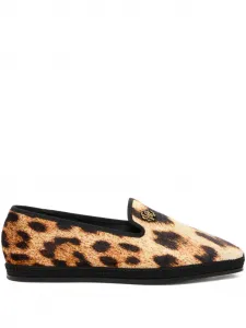Лоферы с леопардовым принтом Roberto Cavalli, коричневый