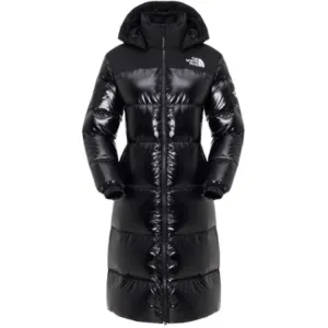 Пуховик с капюшоном THE NORTH FACE, черный