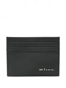 Кожаный кардхолдер Kiton, черный