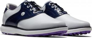 Кроссовки FootJoy Traditions Spikeless Golf Shoes, цвет White/Navy/Purple