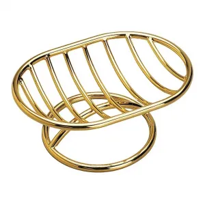 Цилиндрическая мыльница Windisch на столешнице с решеткой, золото