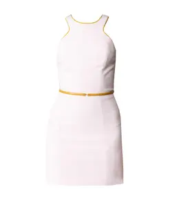 Атласное платье с эмалированным логотипом Elisabetta Franchi, розовый