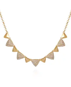 Крупное ожерелье с золотистым паве из стеклянных камней T Tahari, gold