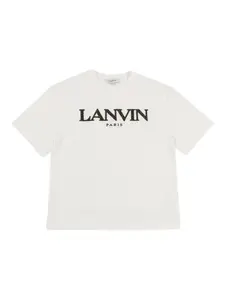 Футболка с вышитым логотипом Lanvin Enfant, белый