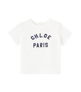 Детская хлопковая футболка Chloé Kids, белый