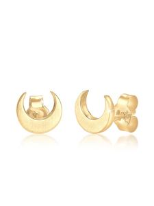 Elli Серьги из серебра 925 пробы с золотым узором «Астрономический полумесяц»