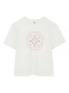 Футболка с цветочным принтом и логотипом Chloé Kids, белый