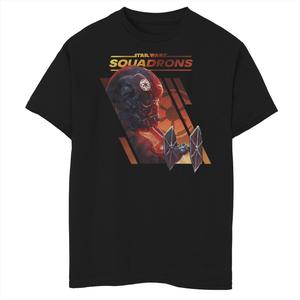 Футболка с графическим изображением для мальчиков 8–20 лет «Звездные войны: эскадрильи Галактической Империи» с панелями истребителей TIE Star Wars