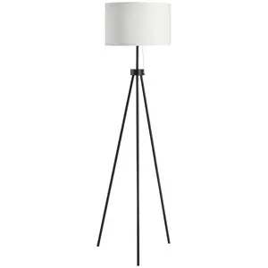 Напольный светильник 59,75 дюйма, тканевый абажур, стальной штатив, Homcom, black