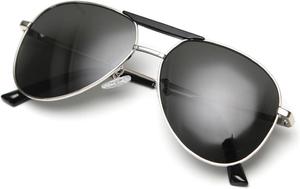 Модные солнцезащитные очки-пилот для женщин и мужчин, ретро-очки большого размера из металла, винтажные солнцезащитные очки-щитки, цельные солнцезащитные очки 2437 Melrose, Silver Grey