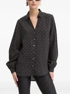 Декорированная рубашка с длинными рукавами NEVER FULLY DRESSED, черный