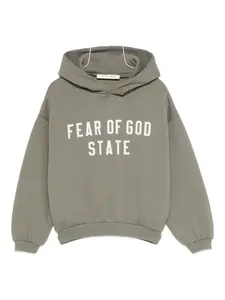Детское худи из флиса в стиле 90-х Fear Of God Essentials Kids, зеленый