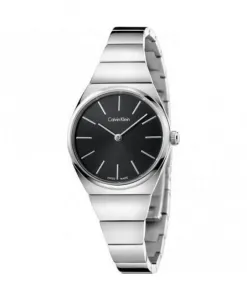 Элегантные кварцевые женские часы с циферблатом М и браслетом из нержавеющей стали. Calvin Klein, серый