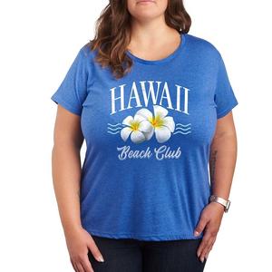 Футболка Plus с рисунком Hawaii Beach Club, цвет Heather Royal Blue