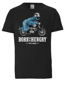 Футболка Logoshirt Sesamstraße Krümelmonster Motorrad, черный