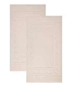 Хлопковый коврик для ванной с греческой каймой Key Infinity, набор из 2 шт Superior, слоновая кость