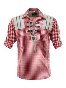 Традиционная рубашка пируви средне-красного цвета OS-Trachten