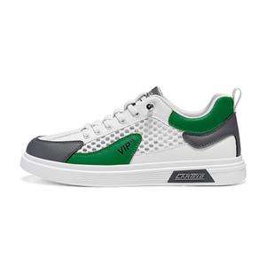 CARTELO Легкие и дышащие мужские скейтерские кеды низкие бело-зеленые сетчатые, цвет White Green-Mesh