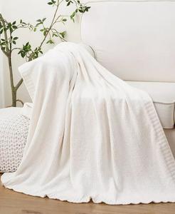 Плед Lifestyle из однотонной микросинели, 51 x 67 дюймов Battilo, бежевый