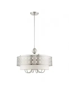 Подвесная люстра Calinda 7 лампочек Livex, silver-tone