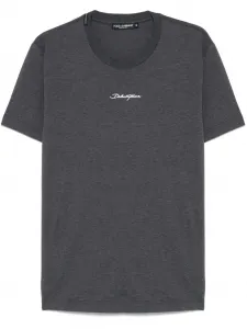 Футболка с вышитым логотипом DOLCE & GABBANA, серый