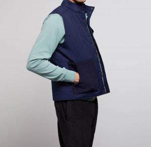 Мужской стеганый жилет из твила темно-синего цвета Onia