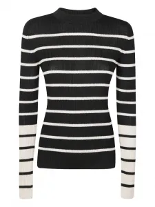 Ажурный полосатый свитер 8Pm, черный