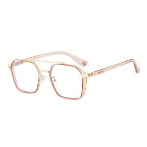 MK MINGKU Квадратные очки унисекс, Gold Tea Brown Frame