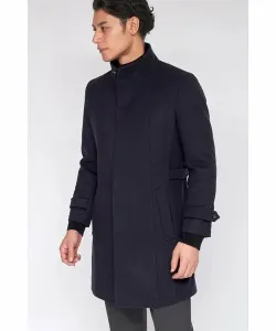 Пальто ZERO от TORNADO MART Diagonal Melton Stand Coat, цвет Navy