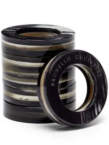 Набор из шести колец для салфеток Brunello Cucinelli, черный