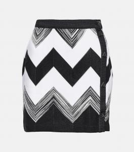 Мини-юбка зигзагообразной вязки Missoni, Black And White Space Dye