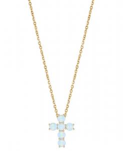 Подвеска-крест из искусственно выращенных сапфиров длиной 45 см (3/4 карата) в оправе из белого золота 10 карат (также доступна в вариантах с искусственно выращенными рубинами, розовыми сапфирами и опалами) Macy's, Opal