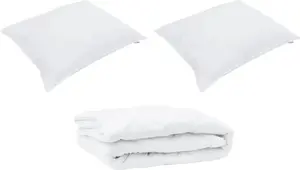 Всесезонное одеяло с подушкой, 3 предмета, белая микрофибра DKD HOME DECOR