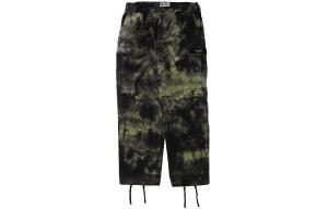 Свободные брюки BAPE Tie Dye с 6 карманами A Bathing Ape, зеленый