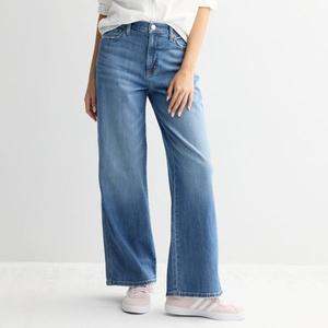 Джинсы с высокой посадкой и широкими штанинами для юниоров So, цвет bright medium