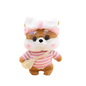 Кросс-боди сумка в стиле Instagram из коллекции Shiba Inu, плюшевая кукла щенка, высота 10 см, городской шик Abay, коричневый