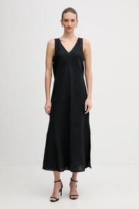 Льняное платье DKNY, черный