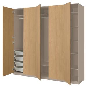 Гардероб PAX/STORKLINTA IKEA, 250x60x236 см, цвет grey-beige/oak effect