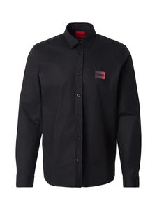 Рубашка на пуговицах классического кроя HUGO Emero, черный