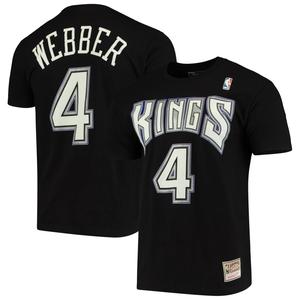 Мужская черная футболка Mitchell & Ness Chris Webber Sacramento Kings Hardwood Classics с именем и номером команды