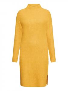 CARTOON Вязаное платье с воротником-стойкой оранжевого цвета