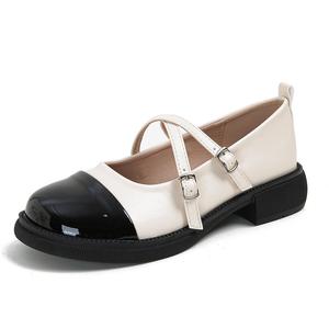 Туфли Мэри Джейн на блочном каблуке 3 см женские Zomila, Apricot