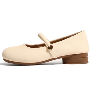 Туфли-марджери на массивном каблуке 3 см женские Medd, Ecru
